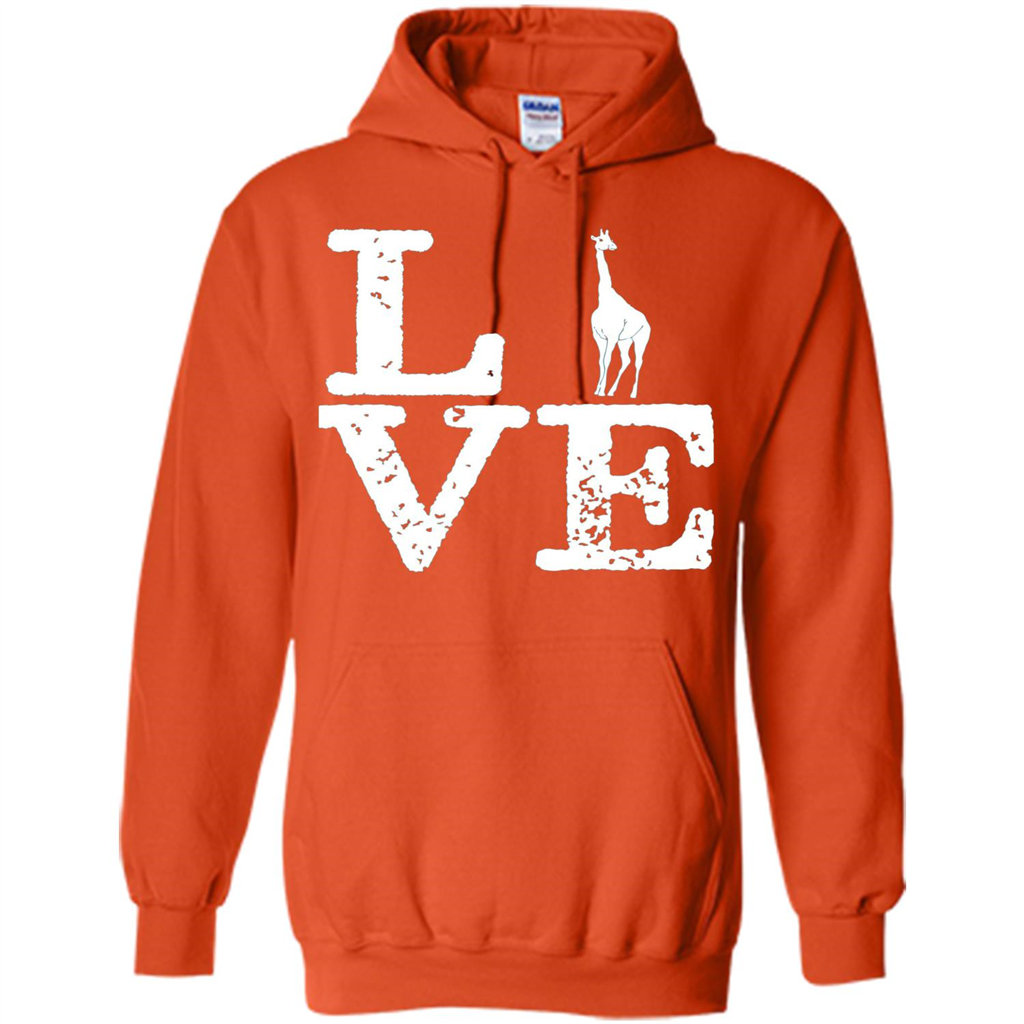 I Love Giraffe T-Shirt Orange