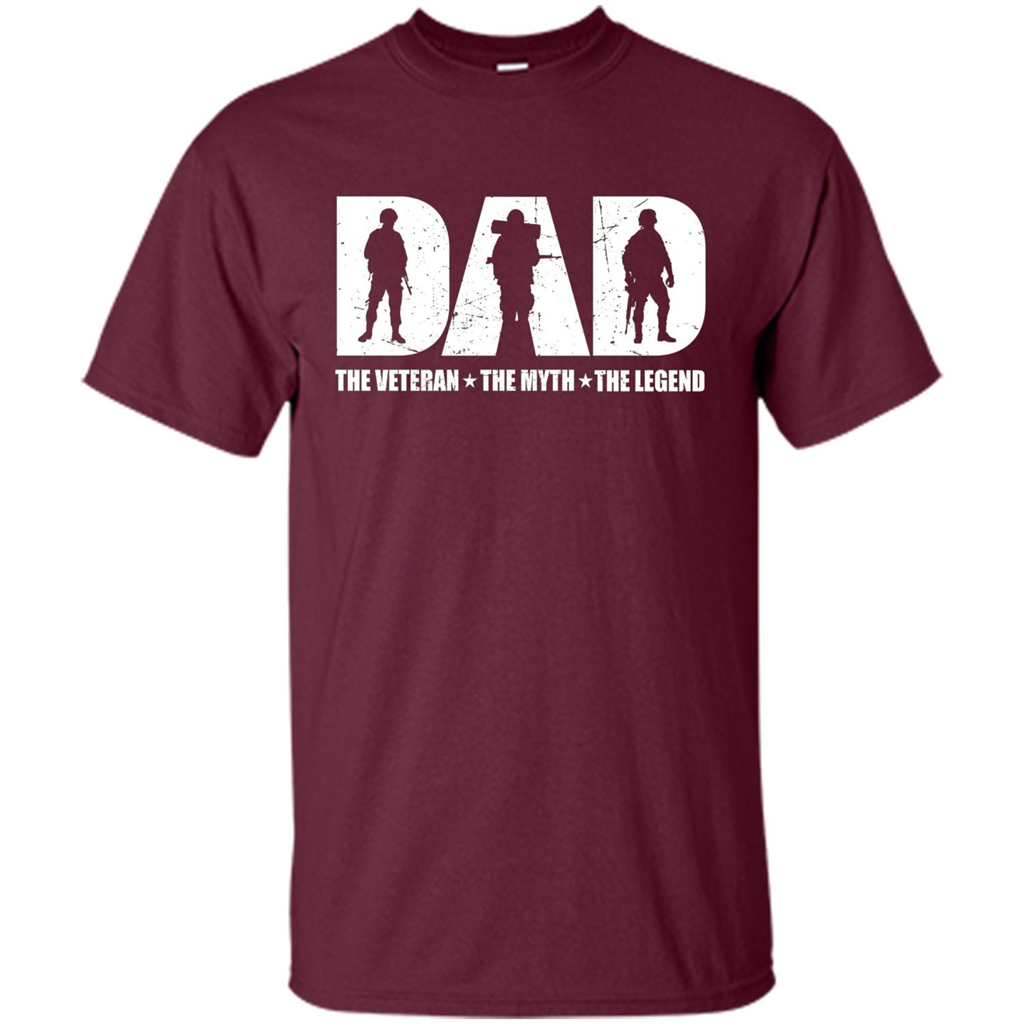 Fathers Day T-shirt The Veteran. The Myth. The Legend Maroon