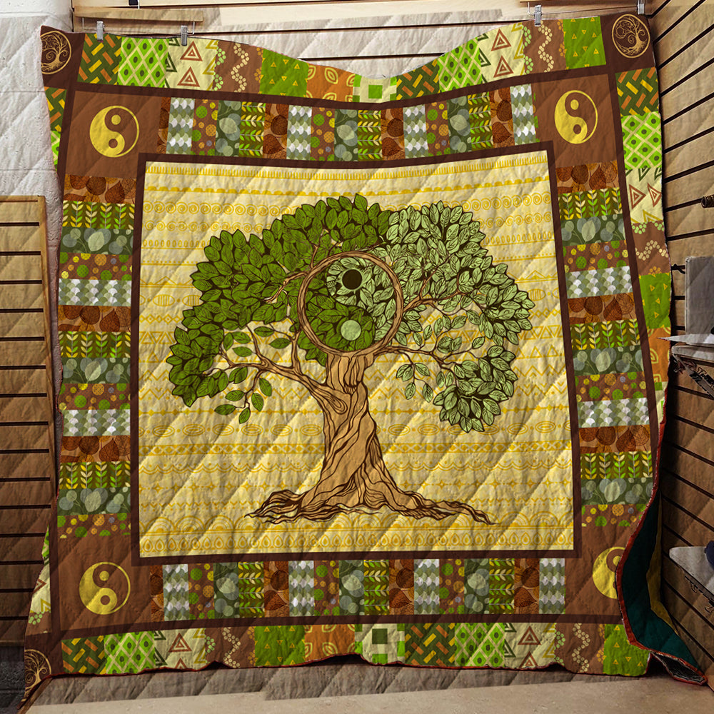 The Mountain Yin Yang Tree 3D Quilt Blanket Queen (203x228CM)