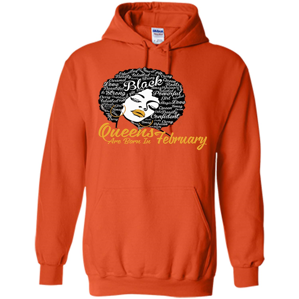 Queen Are Born In February T-shirt Orange