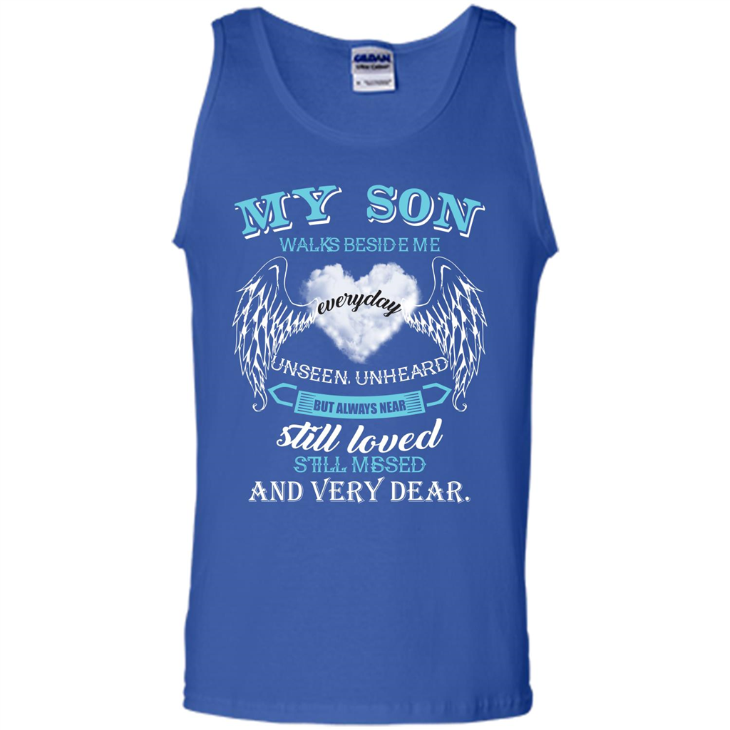 Parent T-shirt My Son Walks Beside Me Everyday Unseen Unheard T-shirt Royal