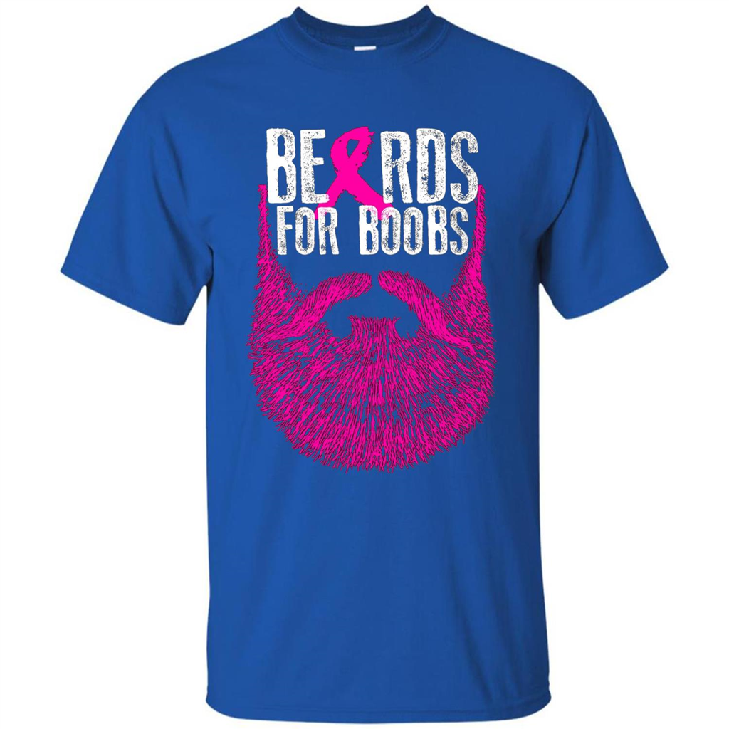Beards For Boobs T-shirt Cancer Awareness T-shirt Royal