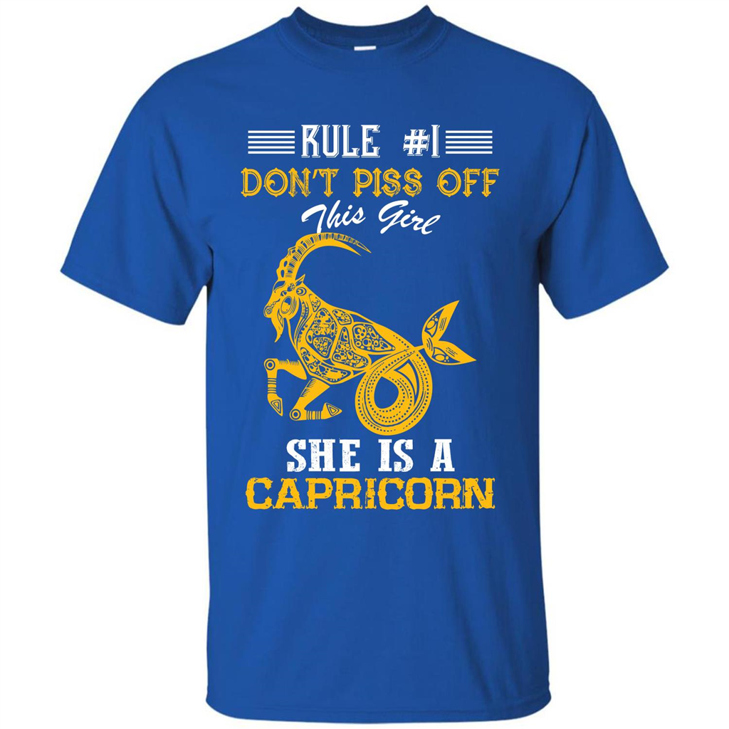 Capricorn T-shirt Rule Dont Piss Off This Girl T-shirt Royal