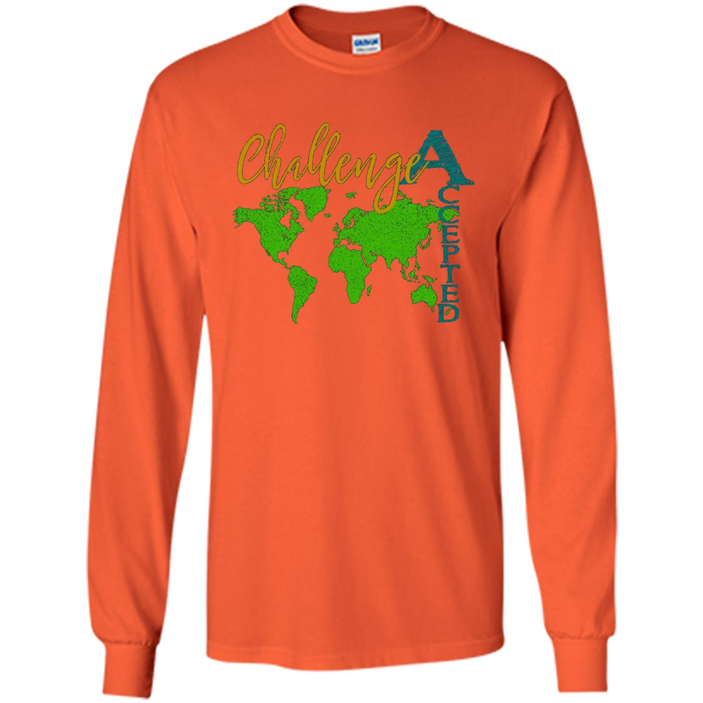 Challenge Accepted With Map For Students And Tutors T-shirt Orange