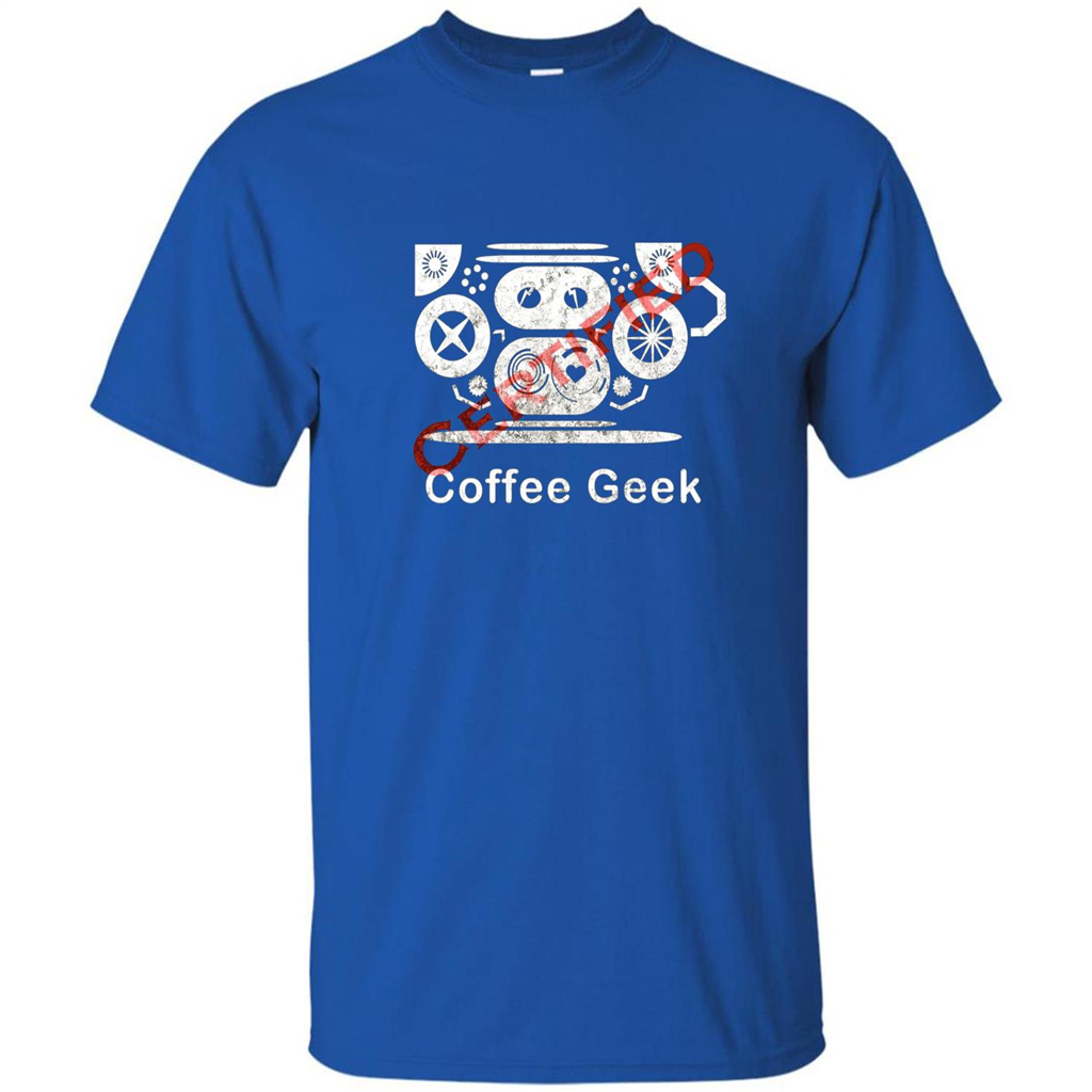 Coffee Lover T-shirt Certified Coffee Geek Royal