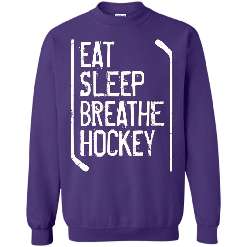Funny Hockey T-shirt Eat Sleep Breathe Hockey T-Shirt Orange
