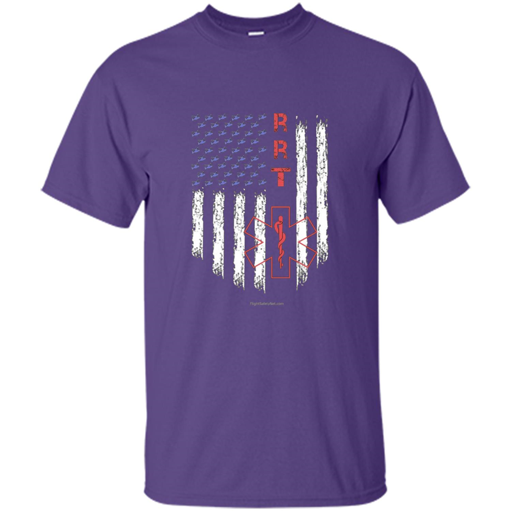 RRT - Respiratory Therapist American Flag T-shirt Purple