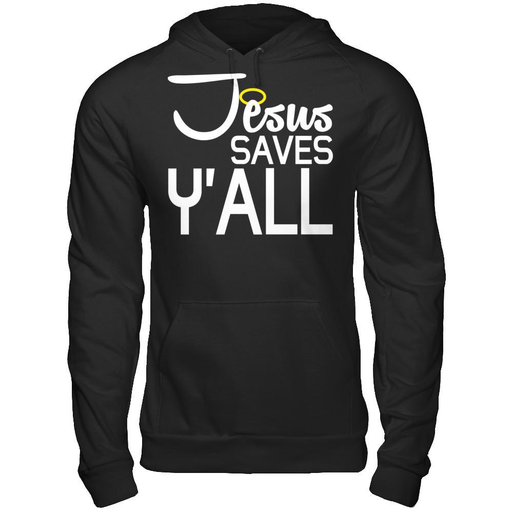 Jesus Saves Y'all Gildan - Pullover Hoodie Black