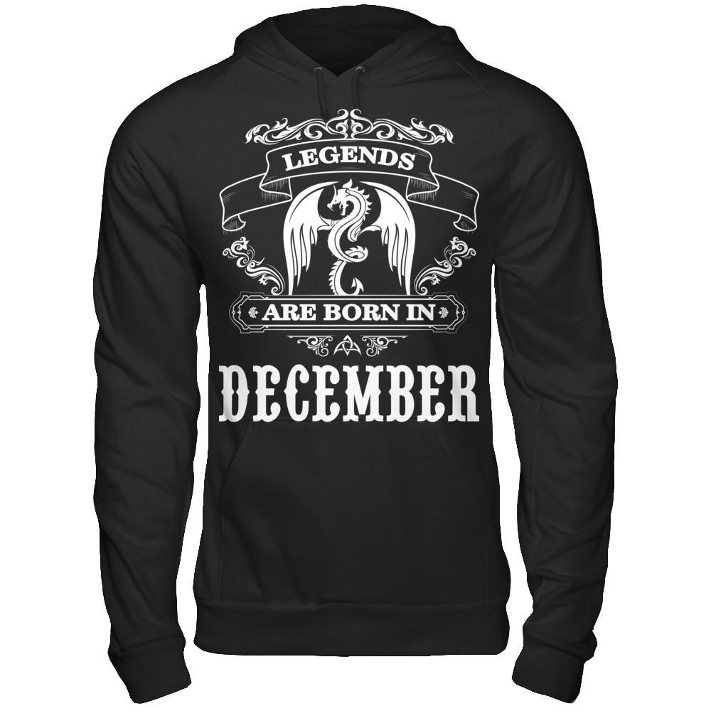 Legends Are Born In December T-shirt Gildan - Pullover Hoodie Black