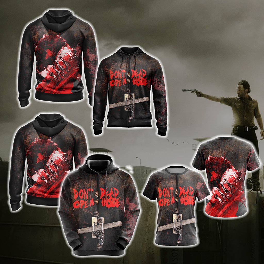 The Walking Dead - Don't Open Dead Inside New 3D Zip Up Hoodie