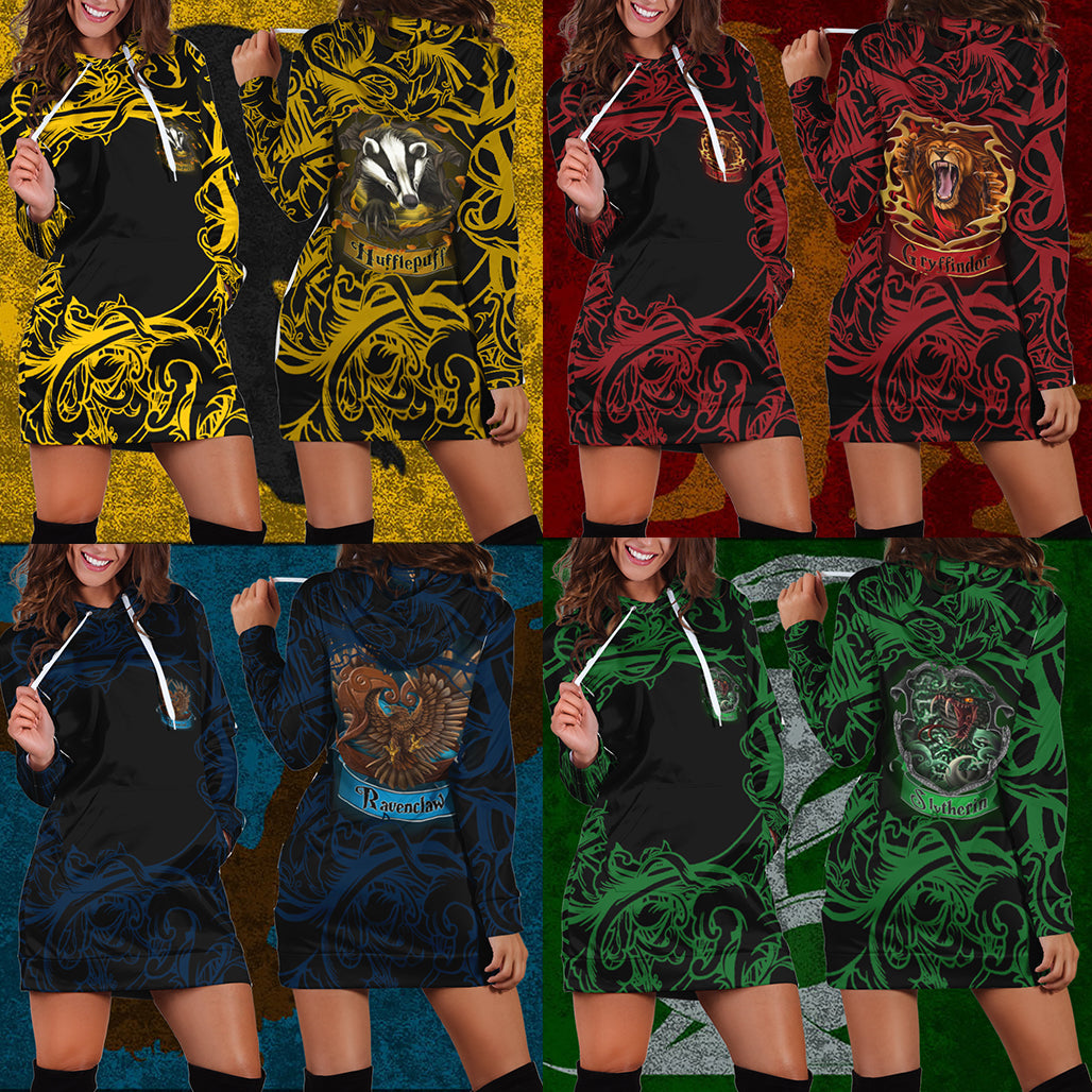 Cunning Like A Slytherin Harry Potter 3D Hoodie Dress