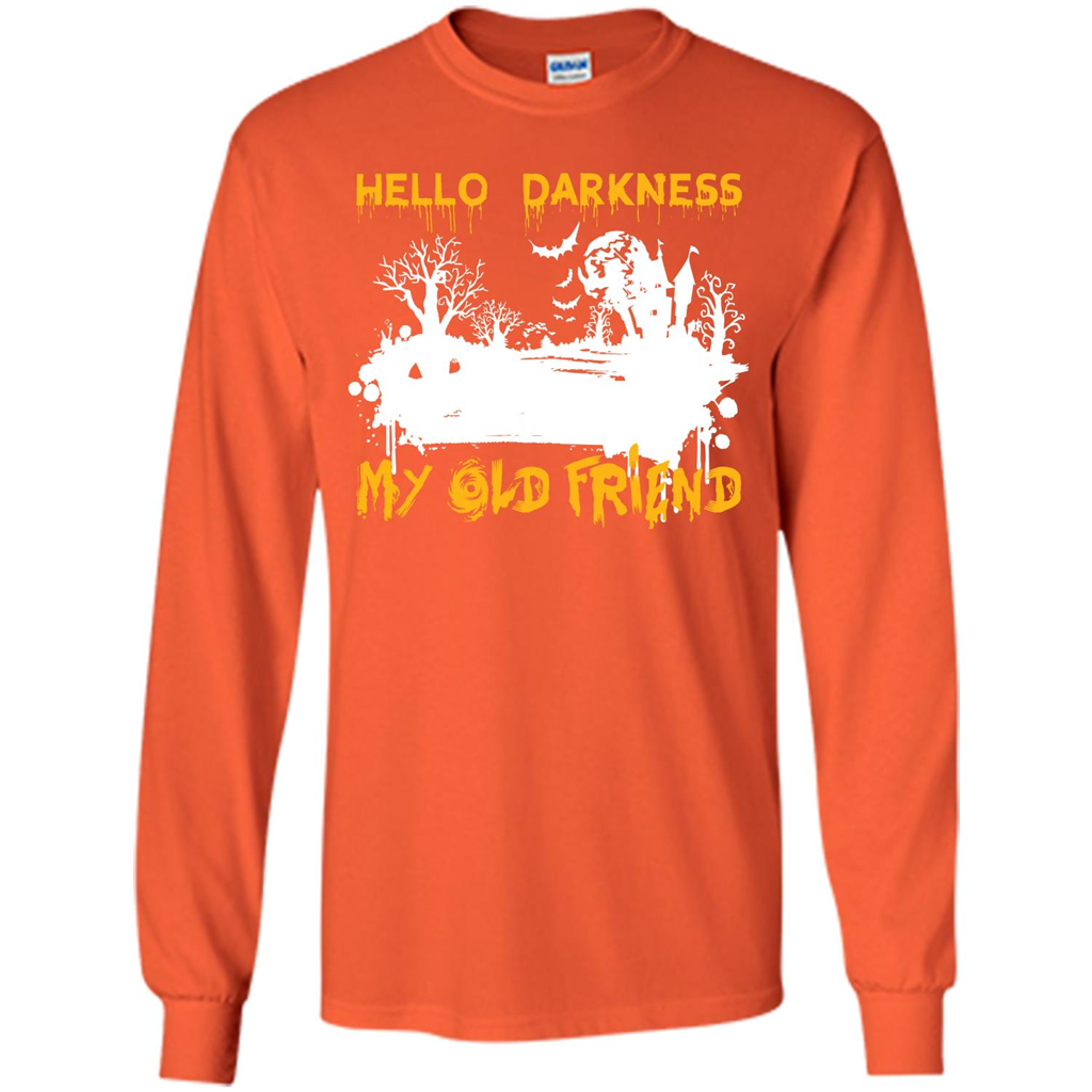 Halloween T-shirt Hello Darkness My Old Friend T-shirt Orange