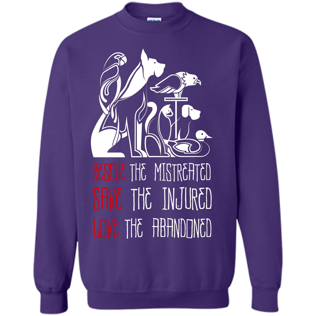 Animals T-shirt Rescue The Mistreated Save The Injured Love The Abandoned Orange