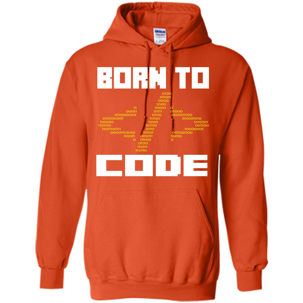 Programmers T-shirt Born To Code Design Developer Orange