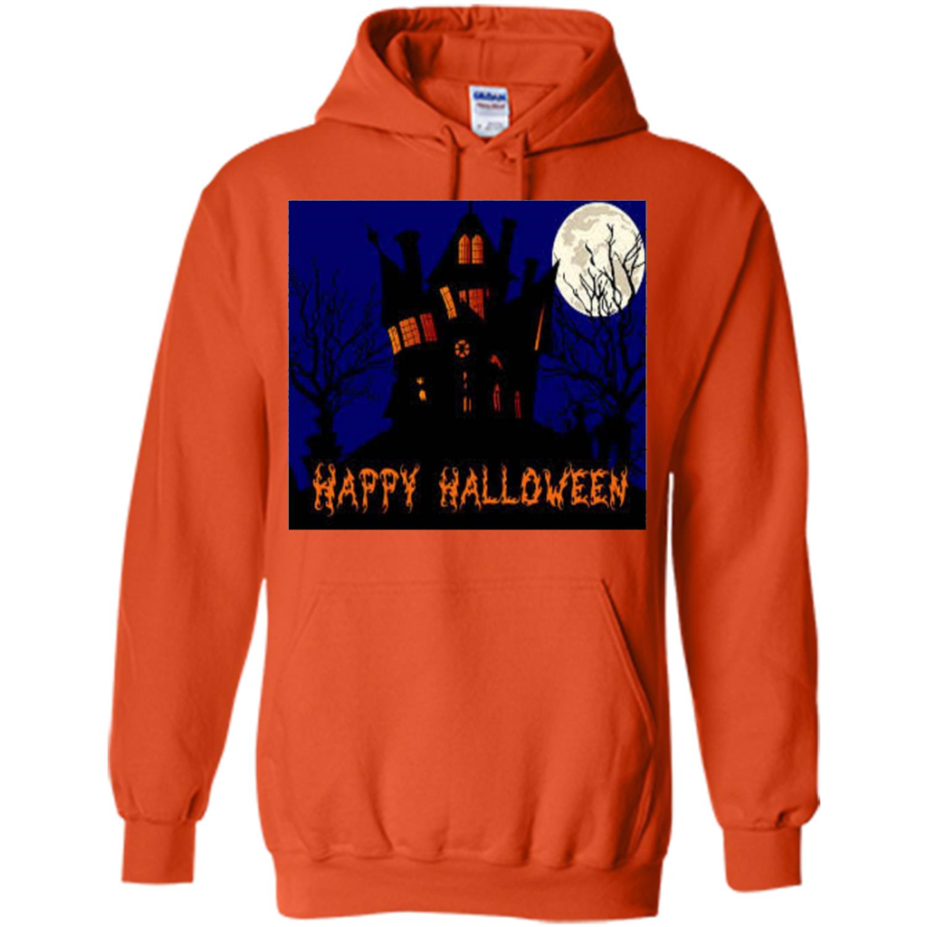 Happy Halloween T-shirt Haunted House Orange