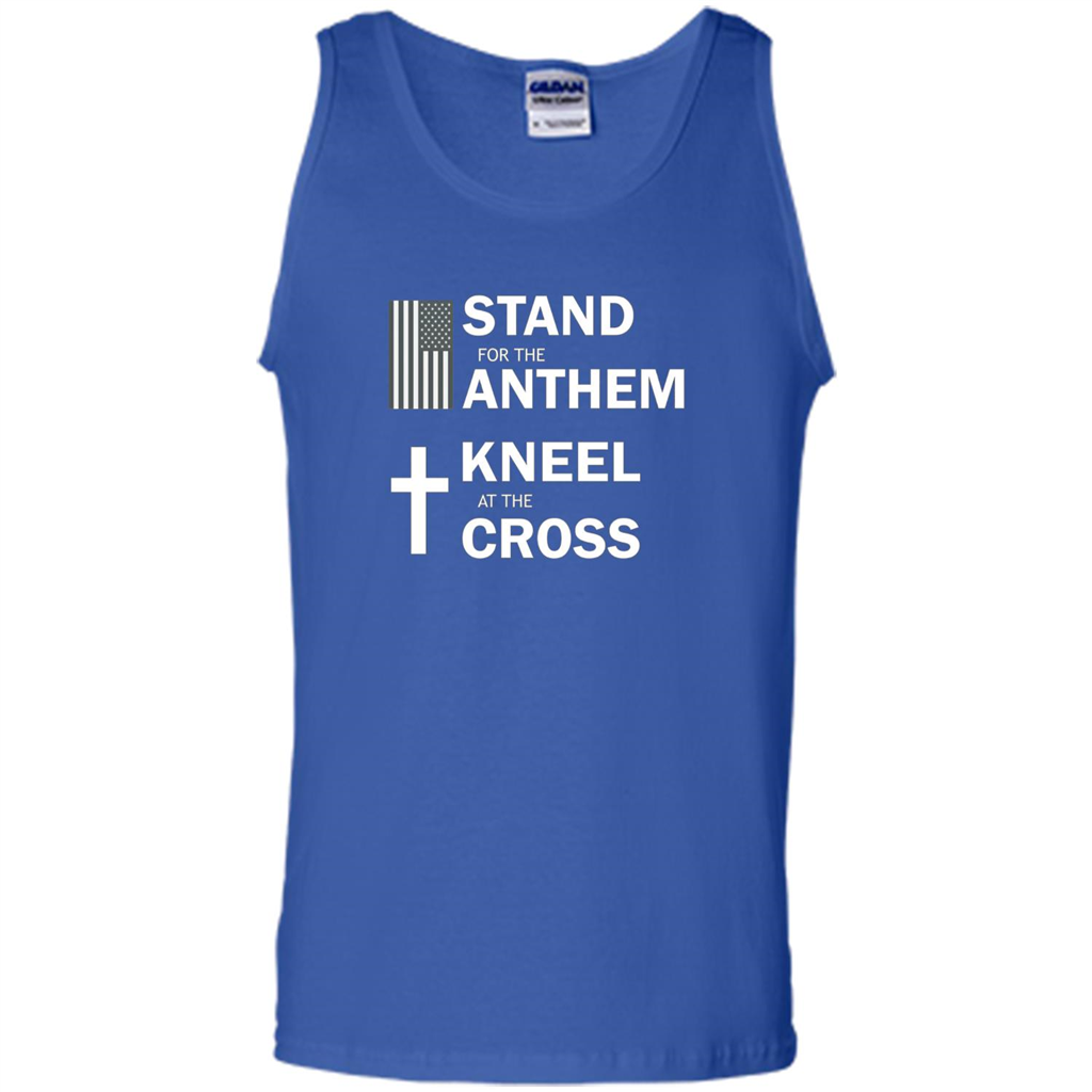 National Anthem T-shirt Stand For Anthem Kneel At The Cross Royal