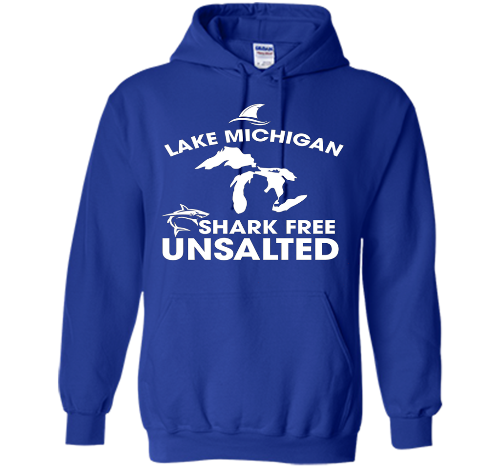 Lake Michigan T-Shirt Unsalted Shark Free Great Lakes T-shirt Royal