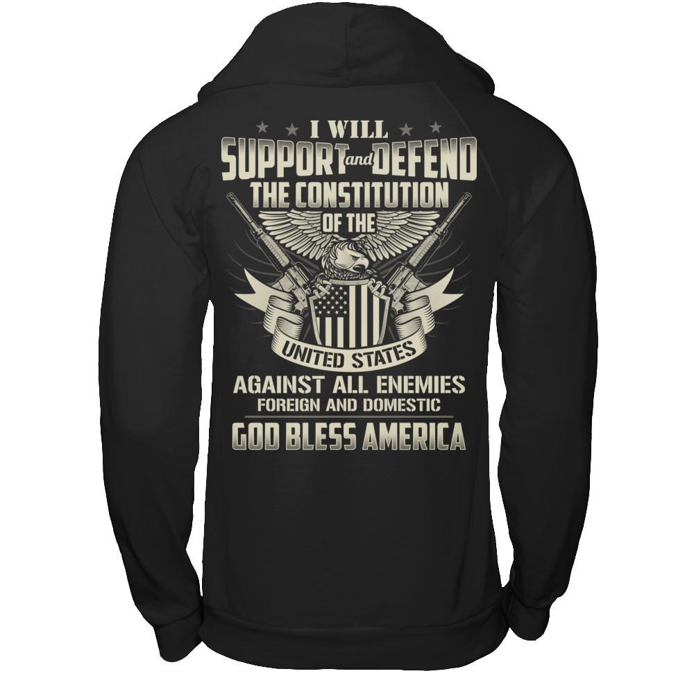 I Will Support And Defend The Constitution Of The United States T-shirt Gildan - Pullover Hoodie Black