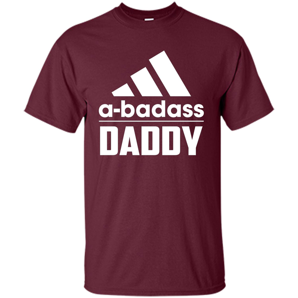 Fathers Day T-shirt A Badass Daddy Maroon