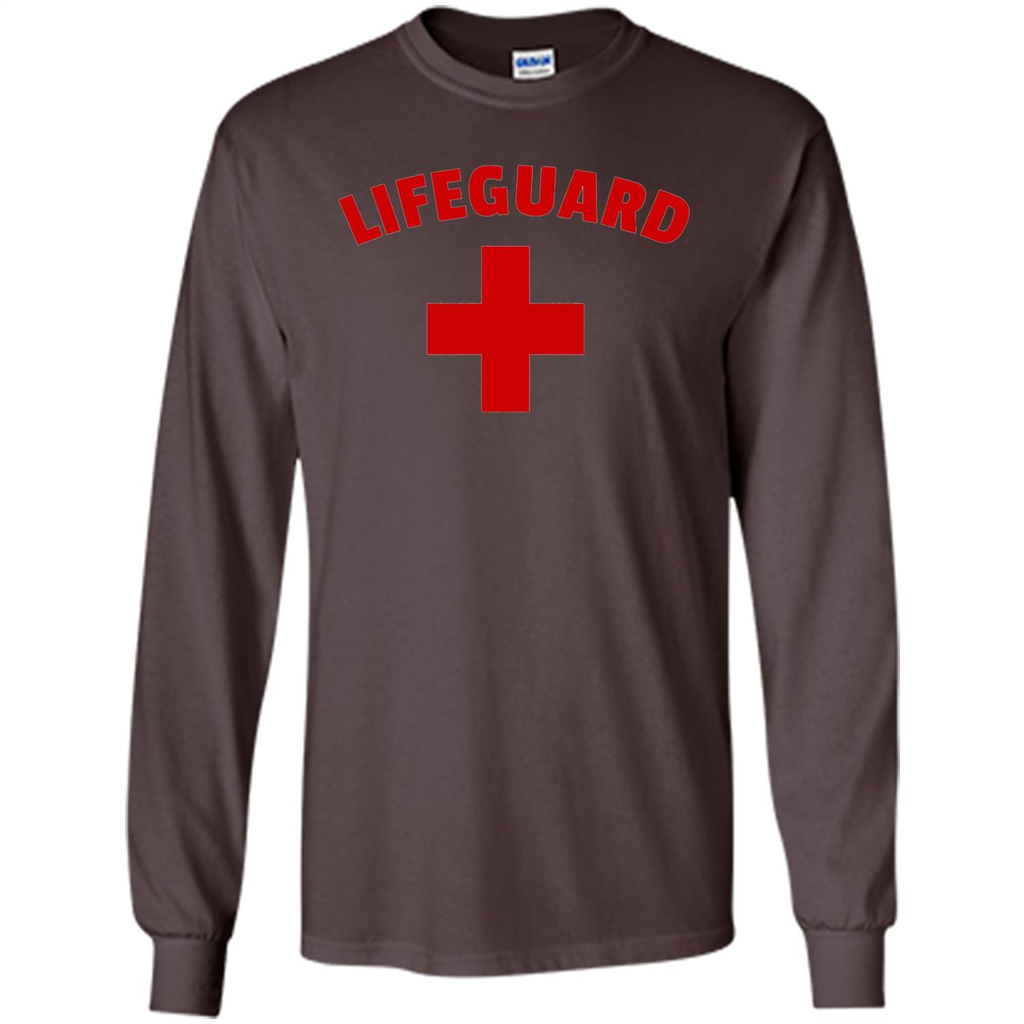 Certified Lifeguard White Red T-shirt Dark Chocolate