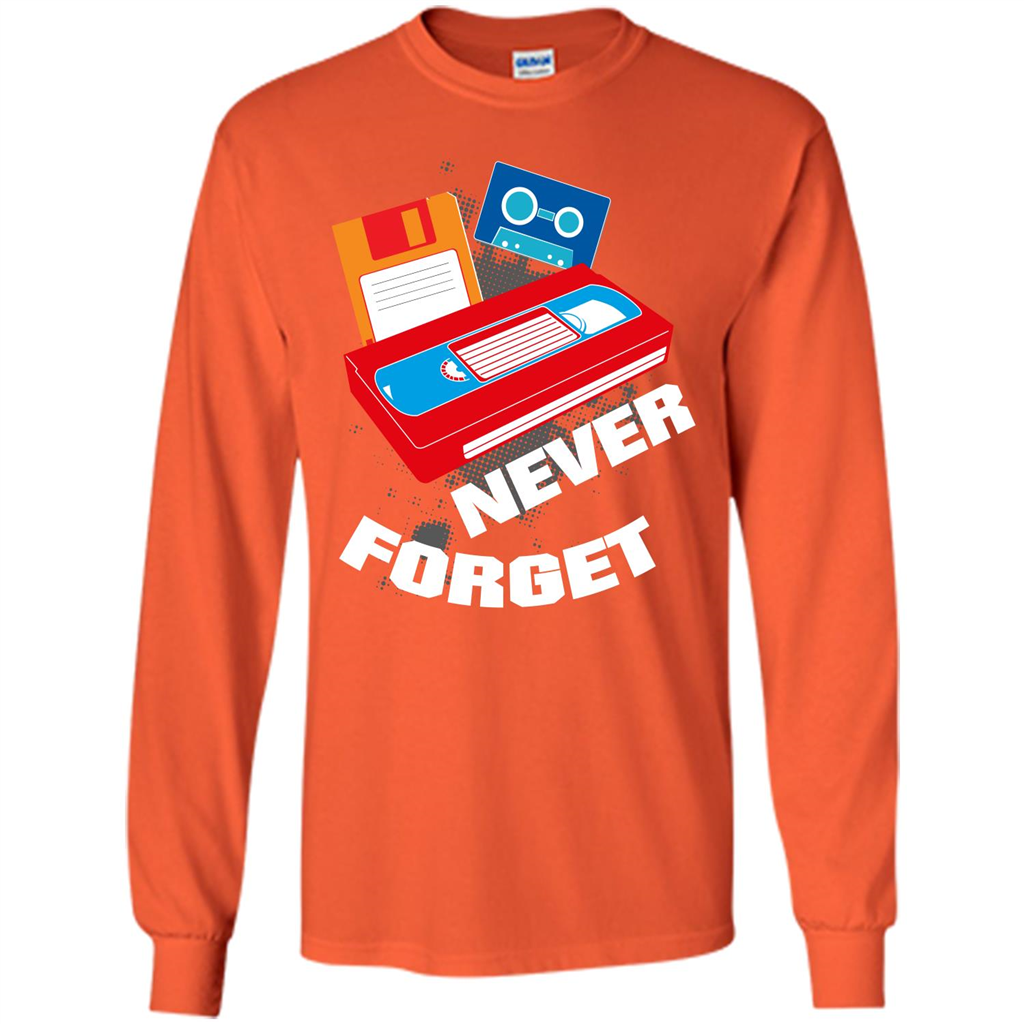 Floppy Disk Vhs 90s 80s T-shirt Never Forget Orange