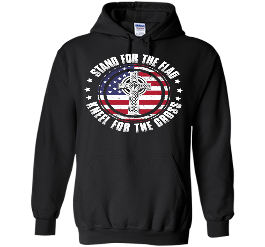 Stand for the Flag Shirt Kneel for the Cross Patriot T-shirt Black S