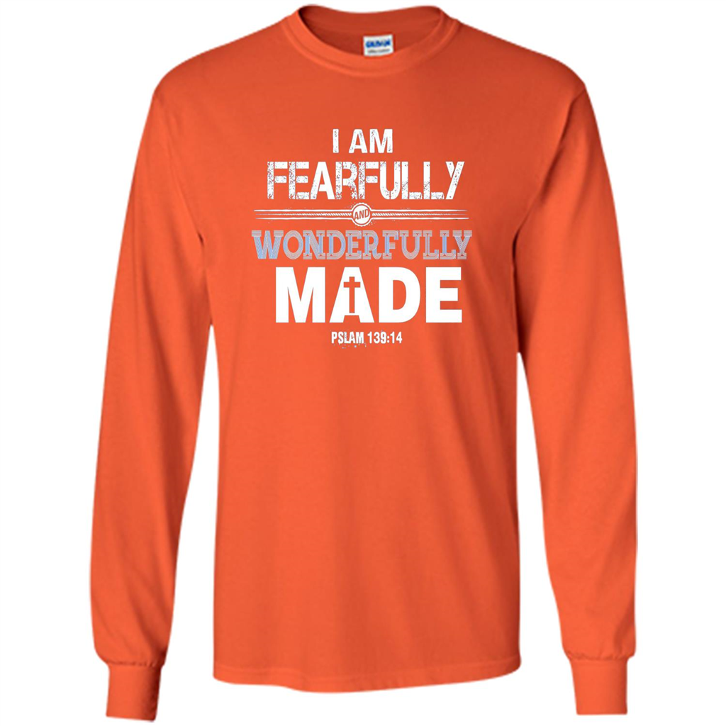 Christian T-shirt I Am Fearfully And Wonderfully Made Orange