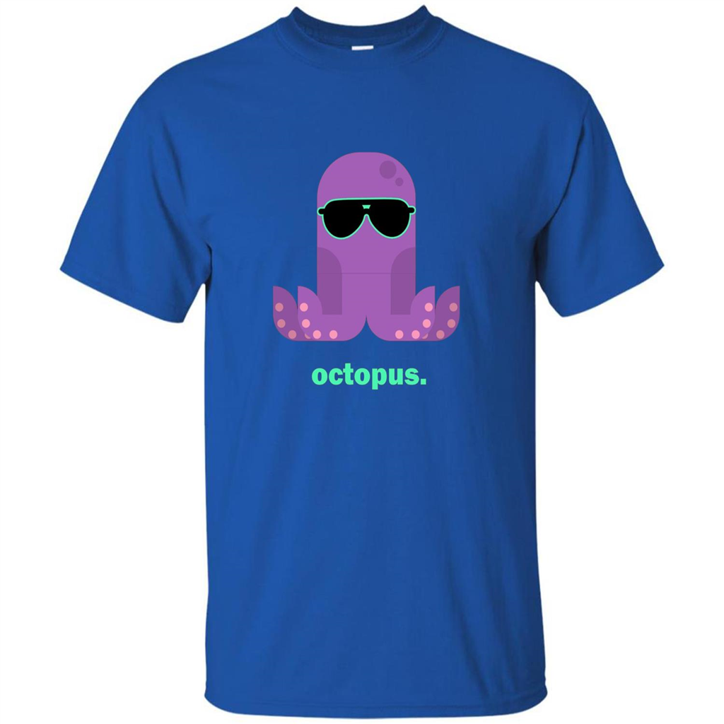 Sunglasses Hipster Squid T-shirt Sea Animals Octopus T-Shirt Royal