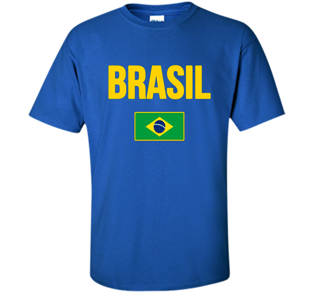 BRASIL T-shirt Brazilian National Country Flag Tee Camiseta cool shirt Royal