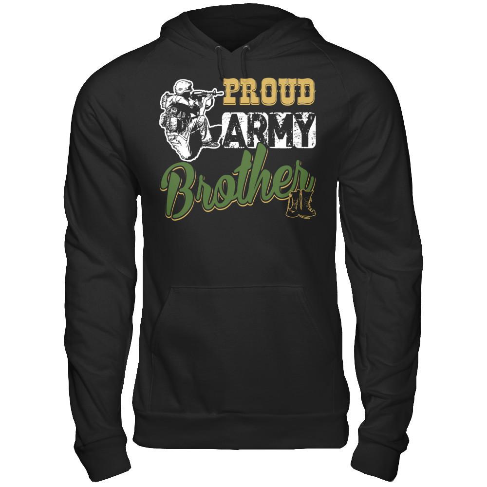 Proud Army Brother T-shirt Gildan - Pullover Hoodie Black