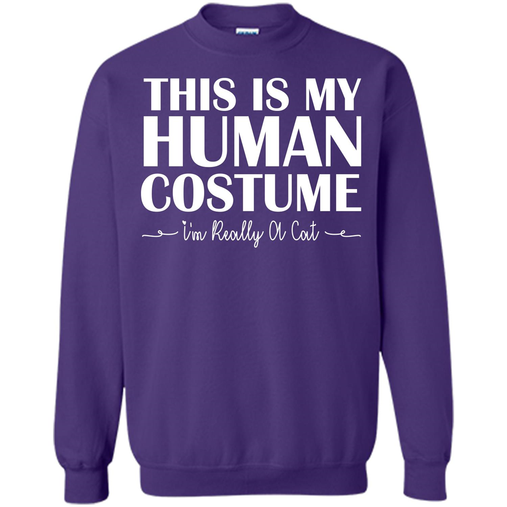 Halloween T-shirt This Is My Human Costume I'm Really A Cat T-shirt Orange