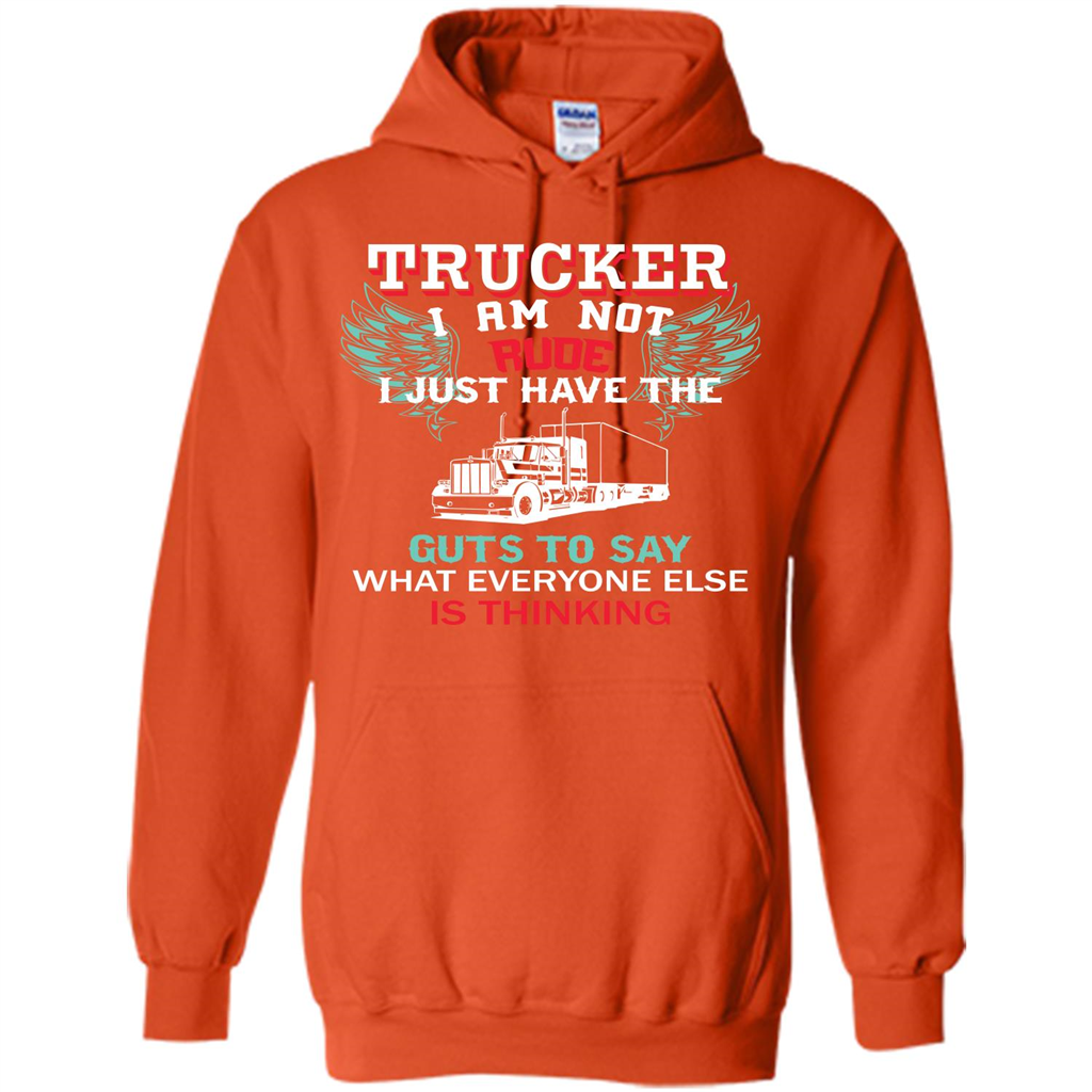 Trucker I Am Not Rude T-shirt Orange