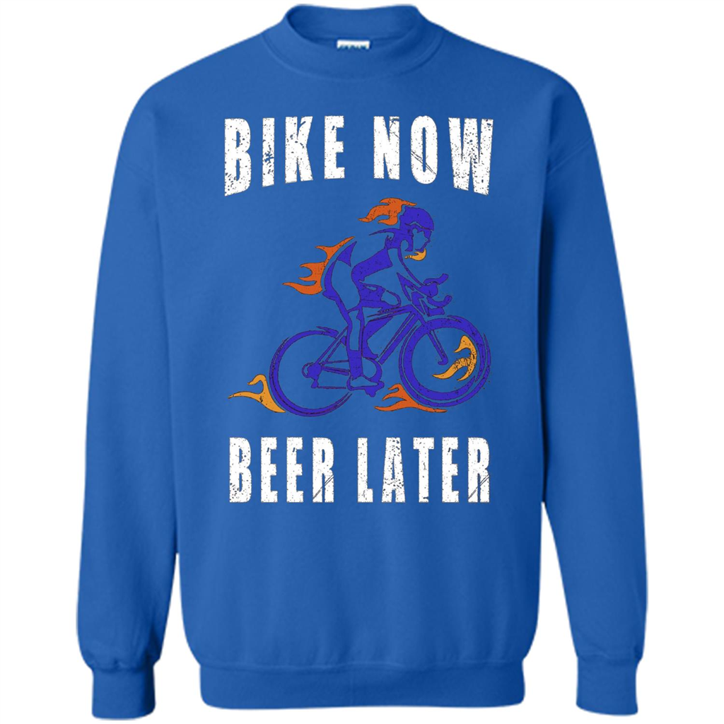 Bike Now Beer Later T-shirt Royal