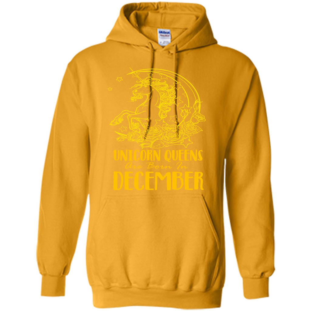 December Unicorn T-shirt Unicorn Queens Are Born In December Gold