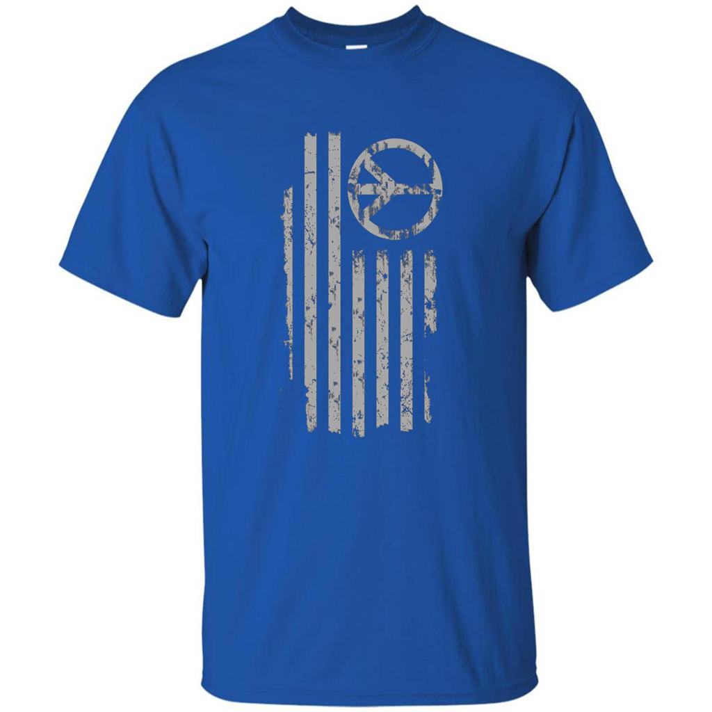 American Peace Flag T-shirt Patriotic Peace Sign Flag Shirt Royal