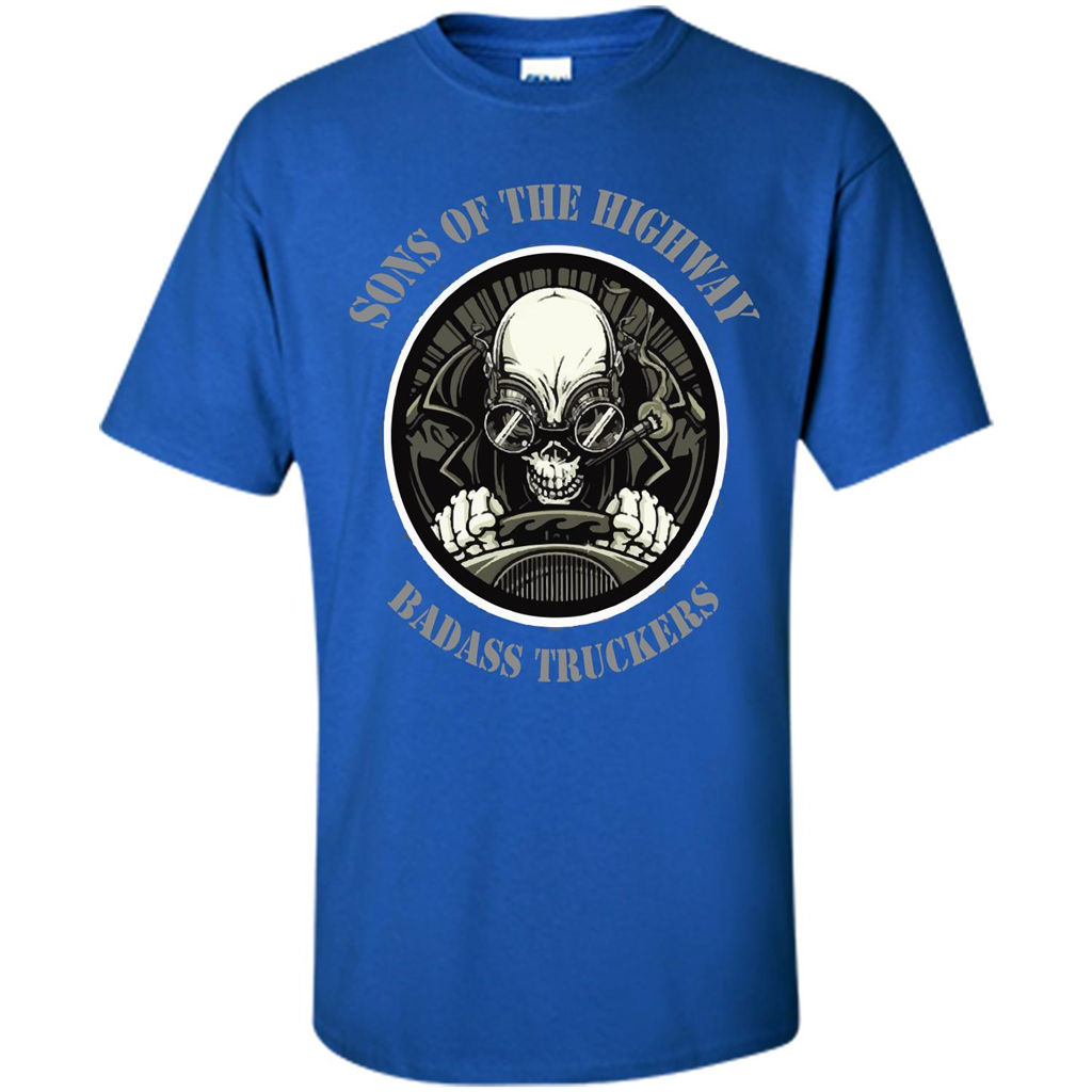 Trucker T-shirt Sons Of The Highway Badass Truckers T-shirt Royal