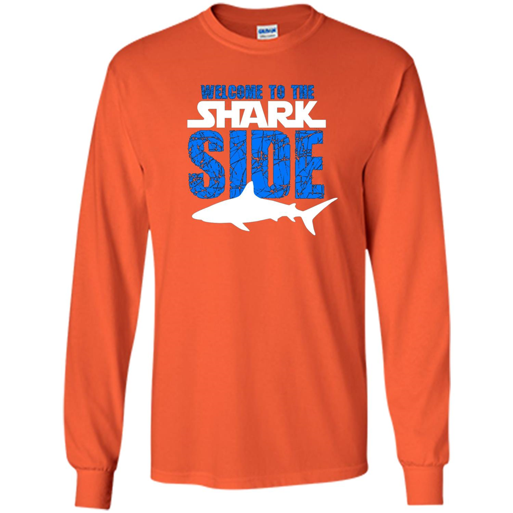 Welcome To The Shark Side T-Shirt Funny Shark T-Shirt Orange