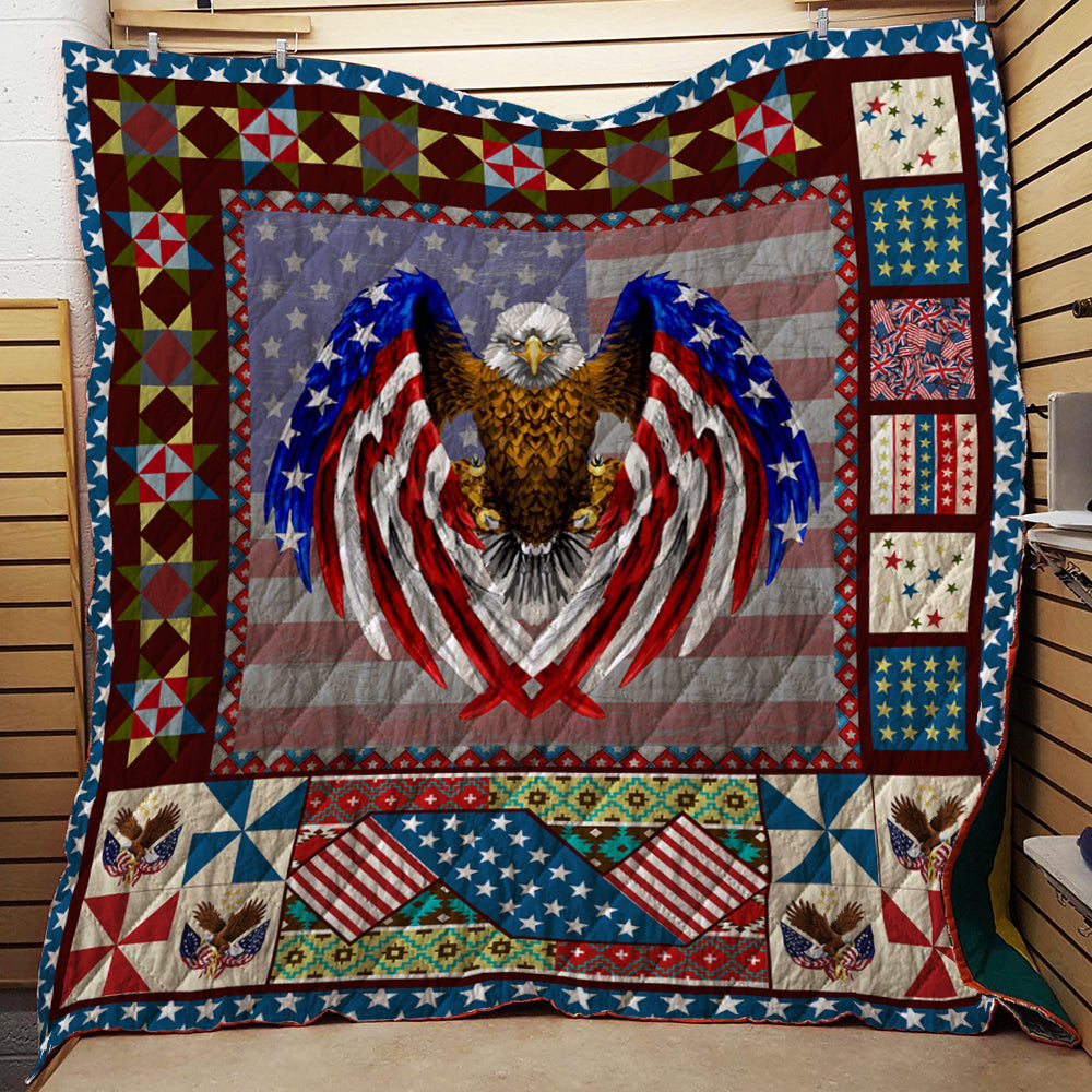 Eagle Veteran 3D Quilt Blanket Queen (203x228CM)