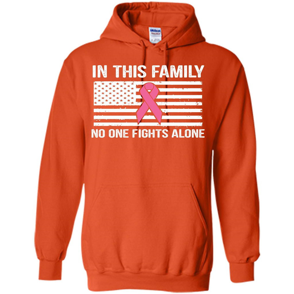 Cancer Awareness T-shirt In This Family No One Fights Alone T-shirt Orange
