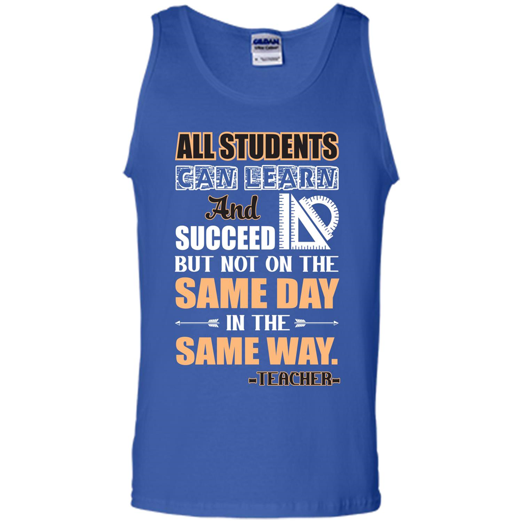 Teacher T-shirt All Students Can Learn And Succeed Royal