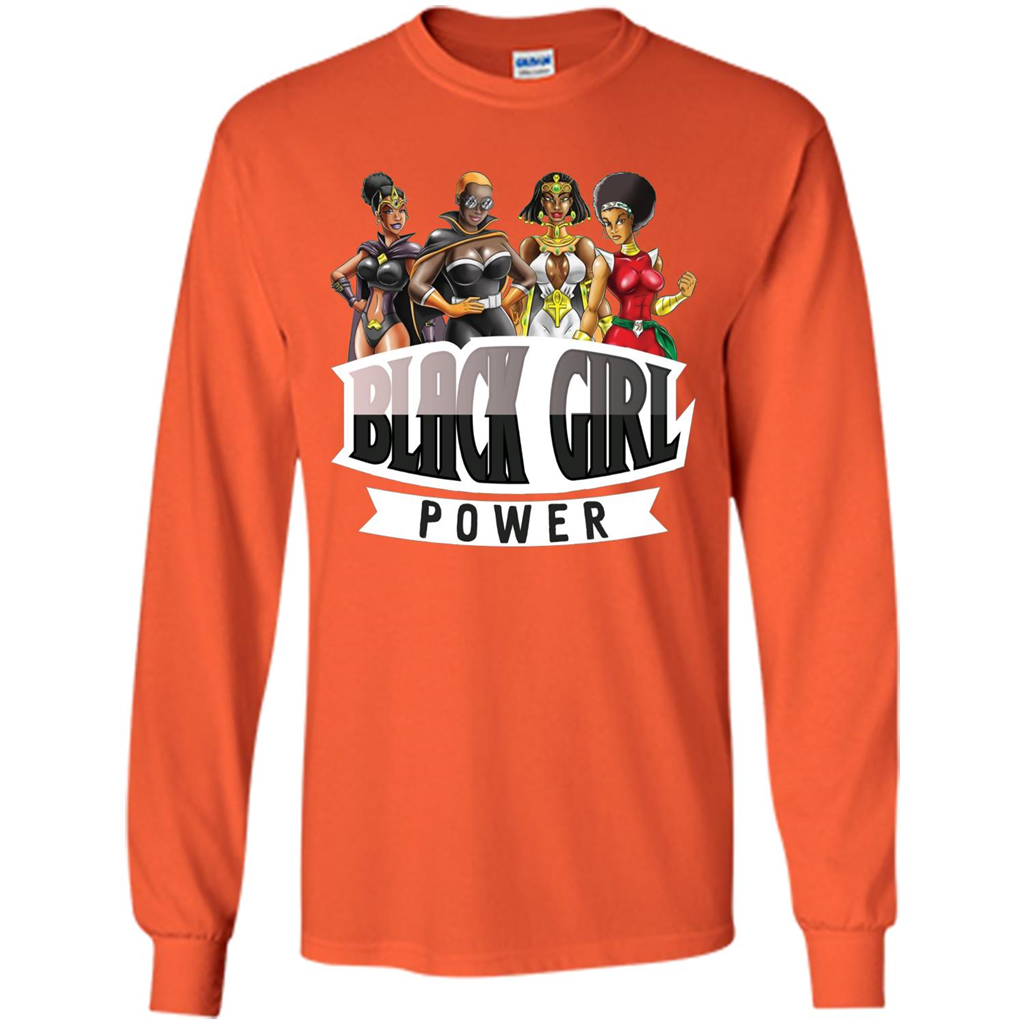 Super Hero Black Girl Power T-Shirt Orange