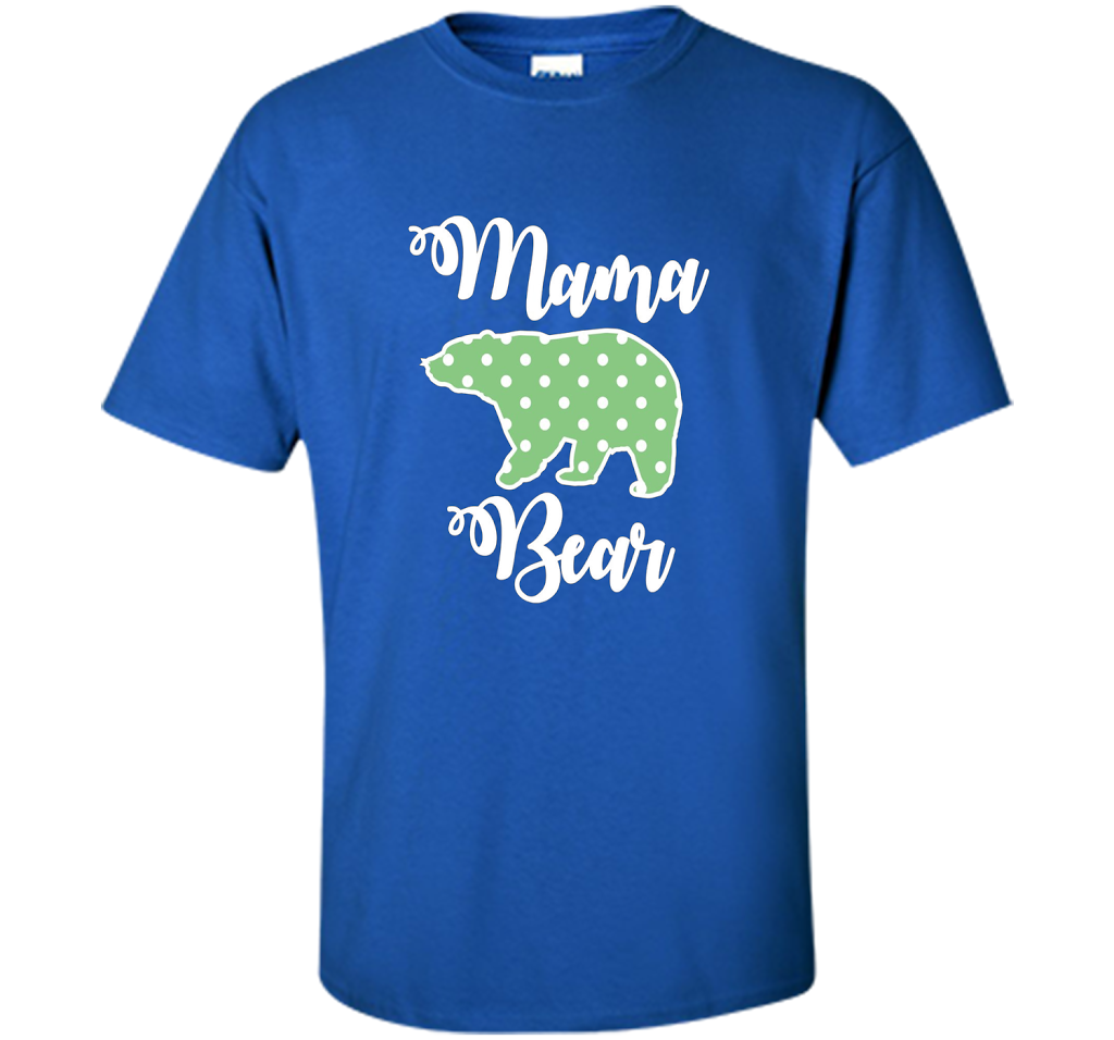 Women's Mama Bear T-Shirt | Mama Bear Polka Dot Shirt shirt Royal