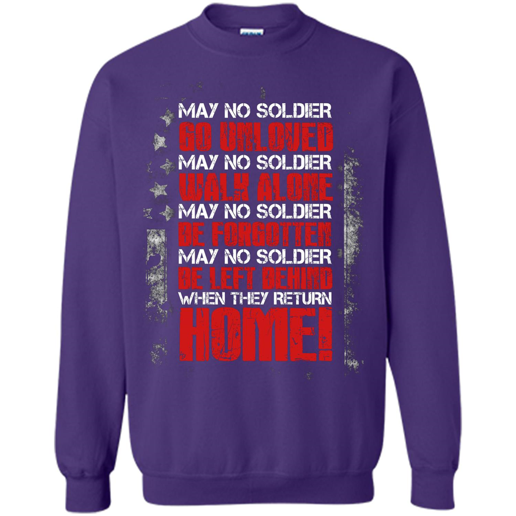 Military T-shirt May No Soldier Go Unloved May No Soldier Walk Alone Orange