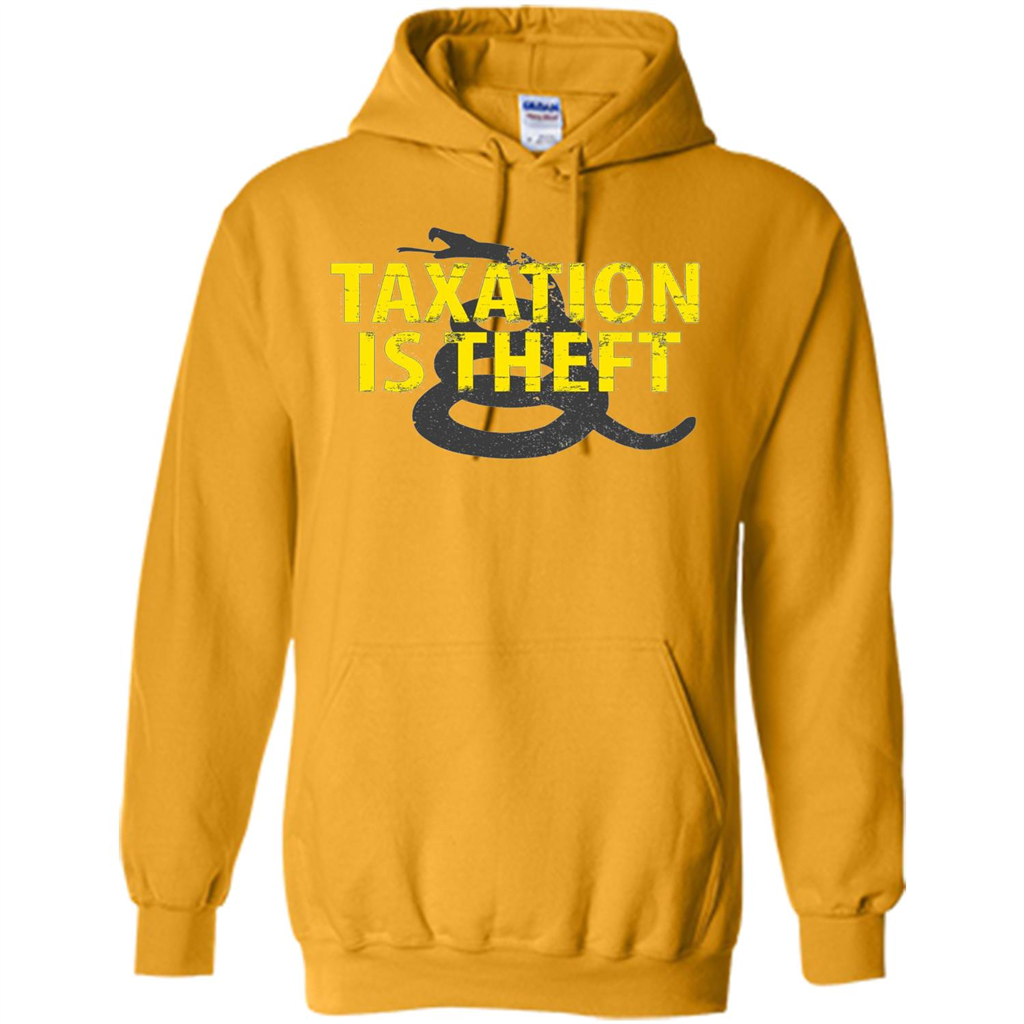 Being Libertarian - Taxation Is Theft T-shirt Gold