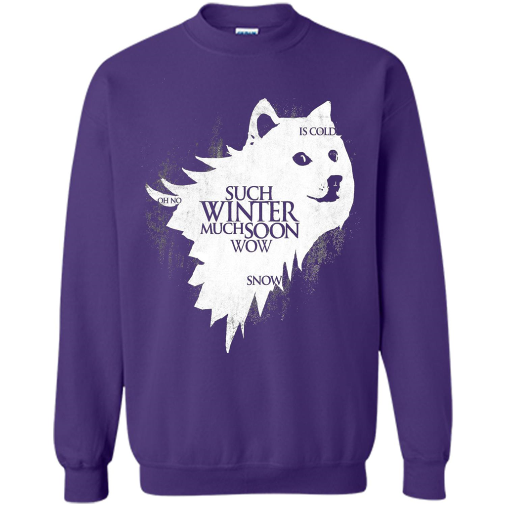 Such Winter Much Soon Dog Wolf T-shirt Orange