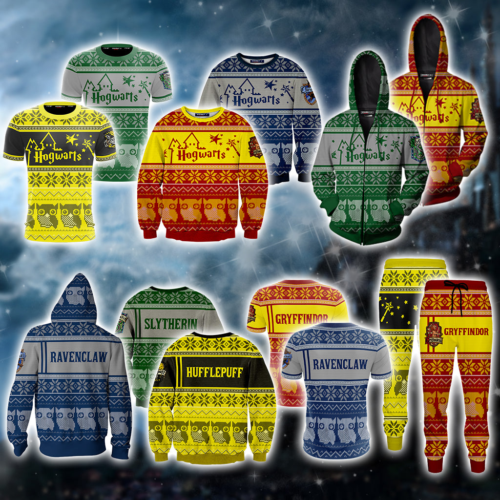 Slytherin Harry Potter Ugly Christmas Zip Up Hoodie