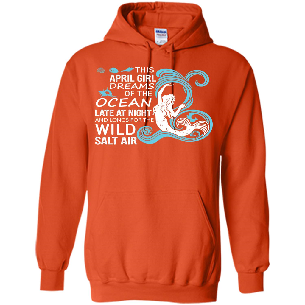 This April Girl Dreams Of The Ocean Late At Night T-shirt Orange