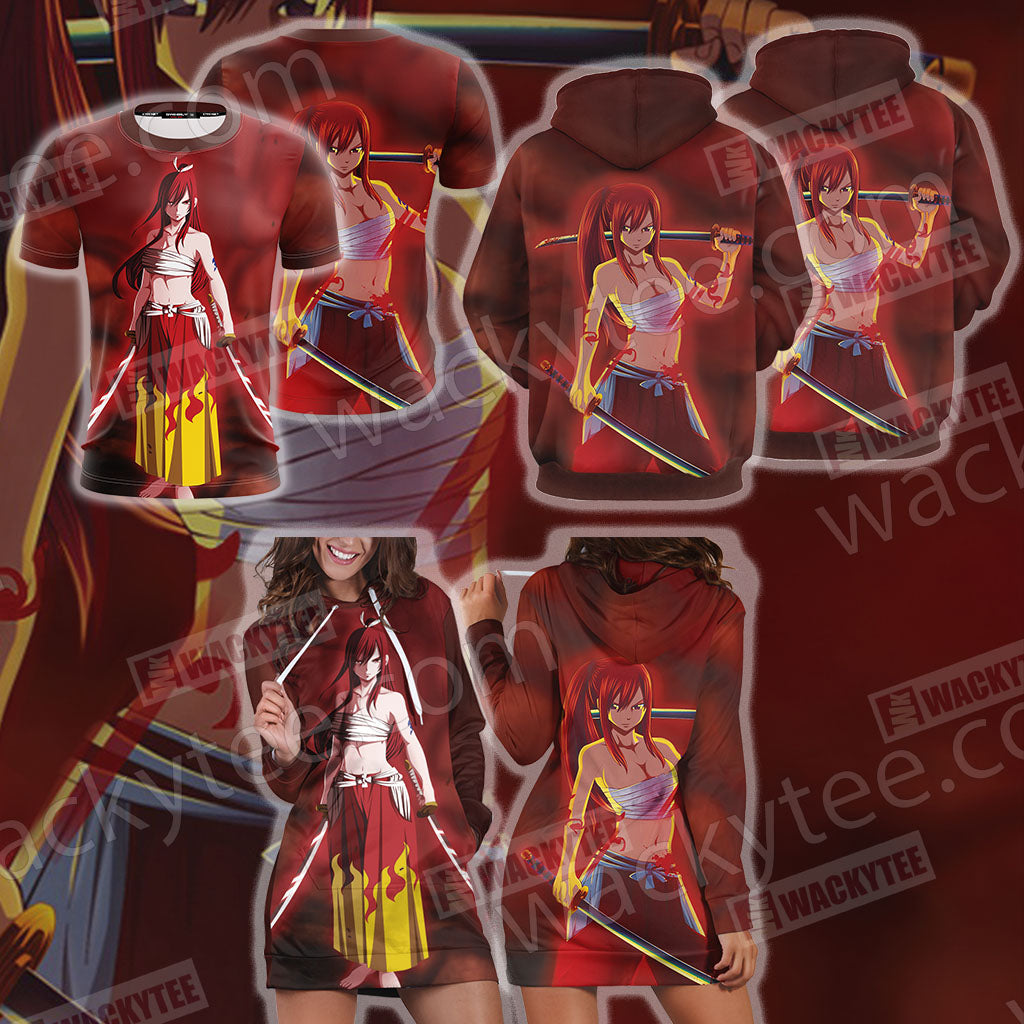 Fairy Tail Erza Scarlet 3D Hoodie Dress
