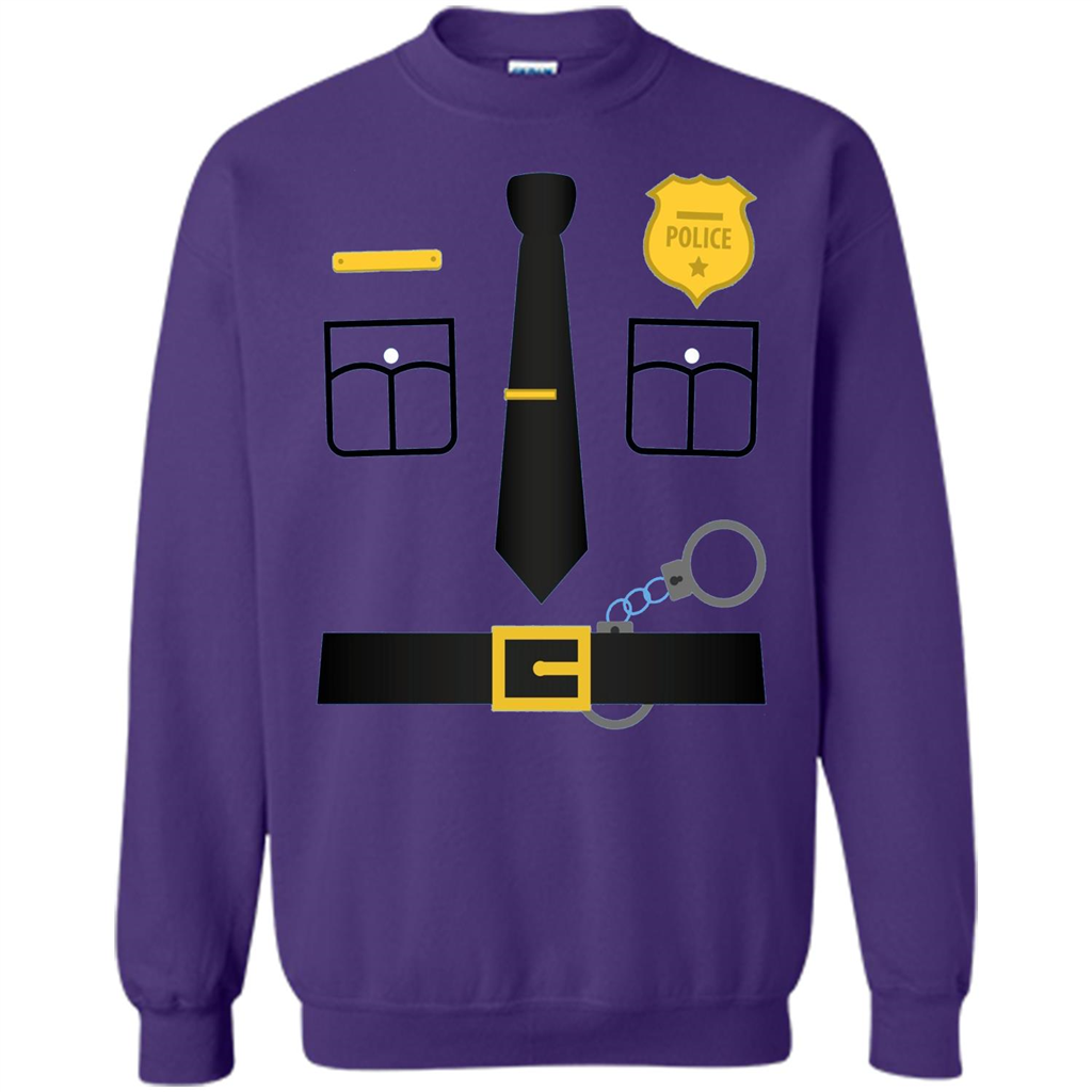 Policeman Costume T-Shirt Halloween Outfit T-shirt Orange