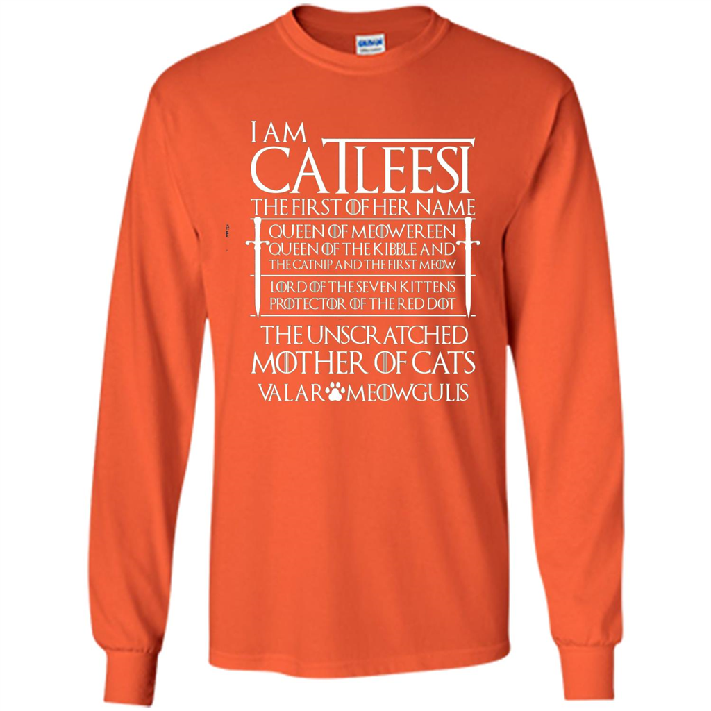 Mother Of Cats Catleesi Funny T-shirt Orange